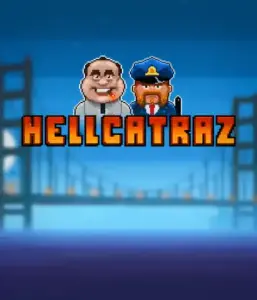 Explore the exciting world of Hellcatraz slot by Relax Gaming, featuring a quirky prisoner and a guard with the infamous Alcatraz prison and San Francisco skyline in the background. This image depicts the adventure and mischief of an escape-themed game, perfect for players looking for a unique slot experience, offering a nostalgic escape. 